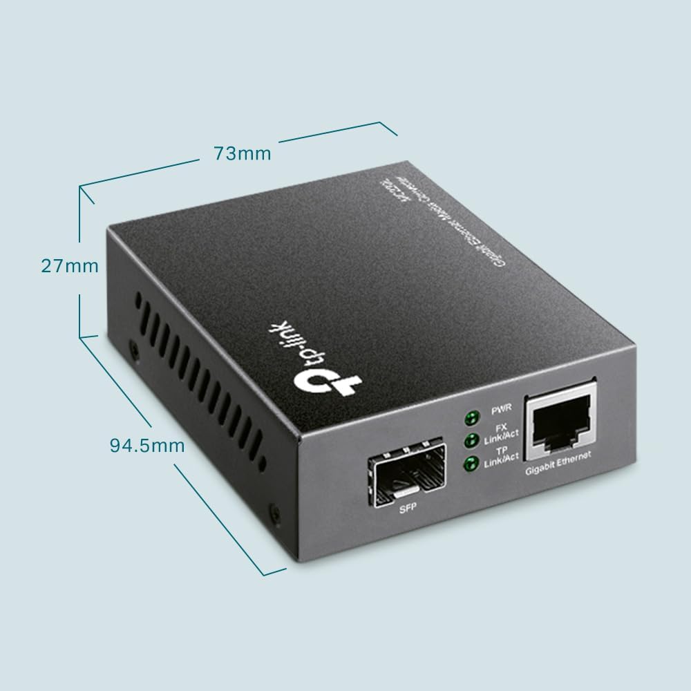 TP-Link MC220L Optical Circuit Media Converter, Single Mode/10km Multimode/550M SFP Slot MiniGBIC