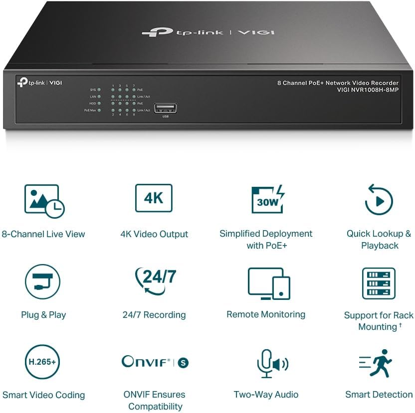 TP-Link TPLINK NVR VIGI NVR1008H-8MP NVR1008H8MP (VIGI NVR1008H-8MP)