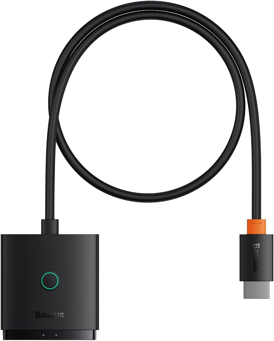 Baseus 2 IN 1 OUT HDMI Switch, Bi-Directional HDMI Splitter, Easy Switch HDMI Selector Support 4K, HDR, 3D, HDCP — Switch W/Cable — Black