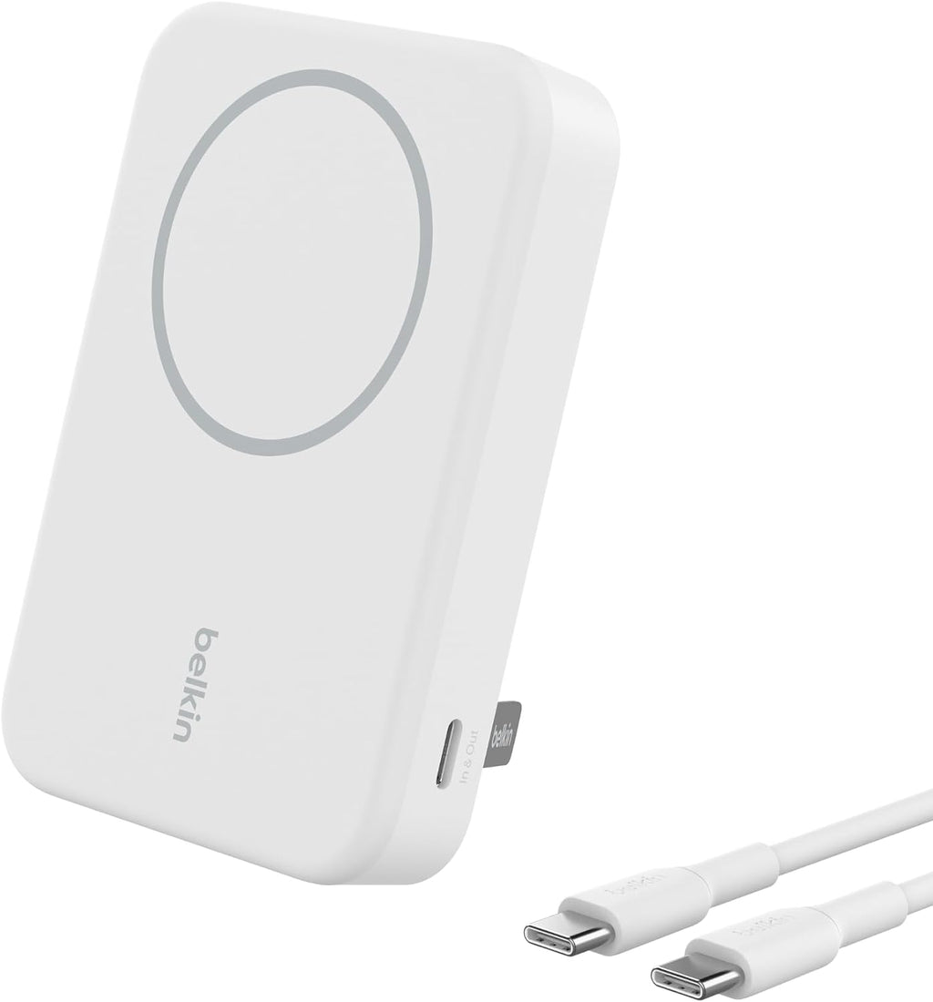 Belkin BoostCharge Pro Wireless Power Bank 10000mAh, 15W with Qi2, MagSafe Compatible Portable Charger + Built-in Pop-up Kickstand, For iPhone 17, iPhone Air, iPhone 16, 15, 14, Pixelsnap and More