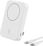 Belkin BoostCharge Pro Wireless Power Bank 10000mAh, 15W with Qi2, MagSafe Compatible Portable Charger + Built-in Pop-up Kickstand, For iPhone 17, iPhone Air, iPhone 16, 15, 14, Pixelsnap and More