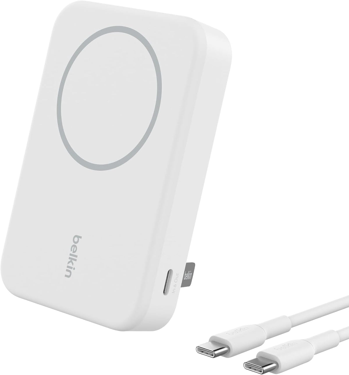 Belkin BoostCharge Pro Wireless Power Bank 10000mAh, 15W with Qi2, MagSafe Compatible Portable Charger + Built-in Pop-up Kickstand, For iPhone 17, iPhone Air, iPhone 16, 15, 14, Pixelsnap and More