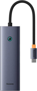 Baseus UltraJoy USB-C Hub 7-in-1 — HDMI 4K 60Hz, USB, PD, Ethernet and SD/TF — Space Grey