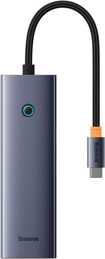 Baseus UltraJoy USB-C Hub 7-in-1 — HDMI 4K 60Hz, USB, PD, Ethernet and SD/TF — Space Grey
