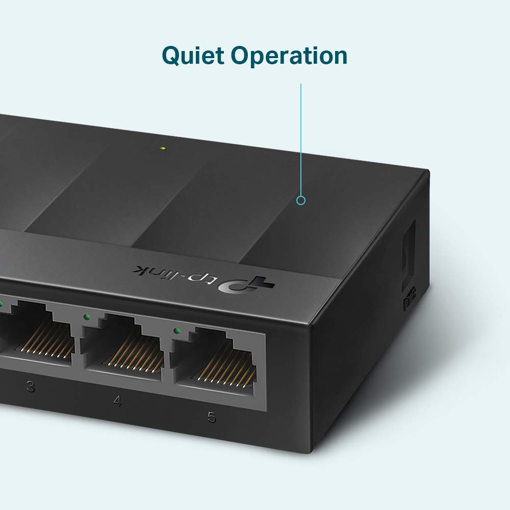 TP-Link LS1005G 5-Port Desktop/Wallmount Gigabit Ethernet Switch/Hub, Network Splitter, Plug and Play, Plastic Case, Black