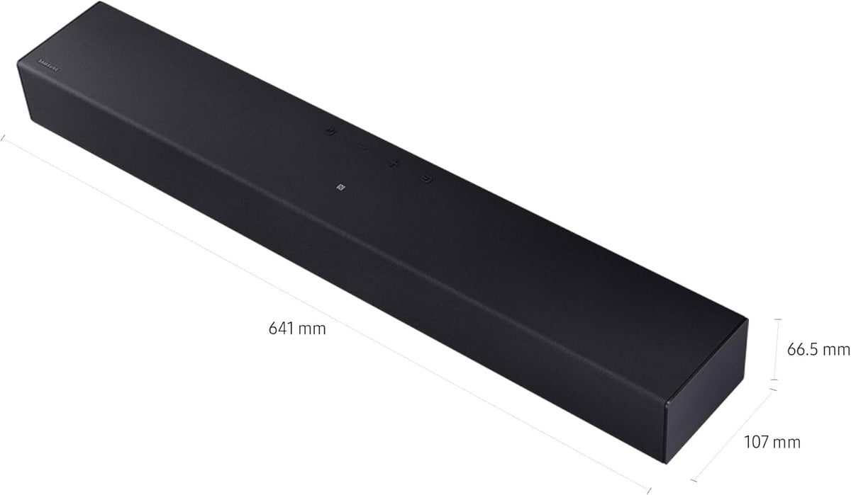 Samsung B-series Soundbar, B400F, 2.0 ch, Subwoofer, 2.0ch Sound with Built-in Woofer, One Remote Control, Surround Sound Expansion, Bluetooth TV connection, HW-B400F/ZN (2025 - UAE Version)