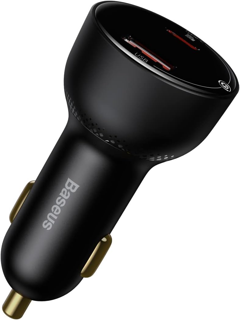 Baseus Mactrotown CCZX-01 Supreme PPS Dual Quick Digital Display Car Charger for Phones and Tablets, Black — Black