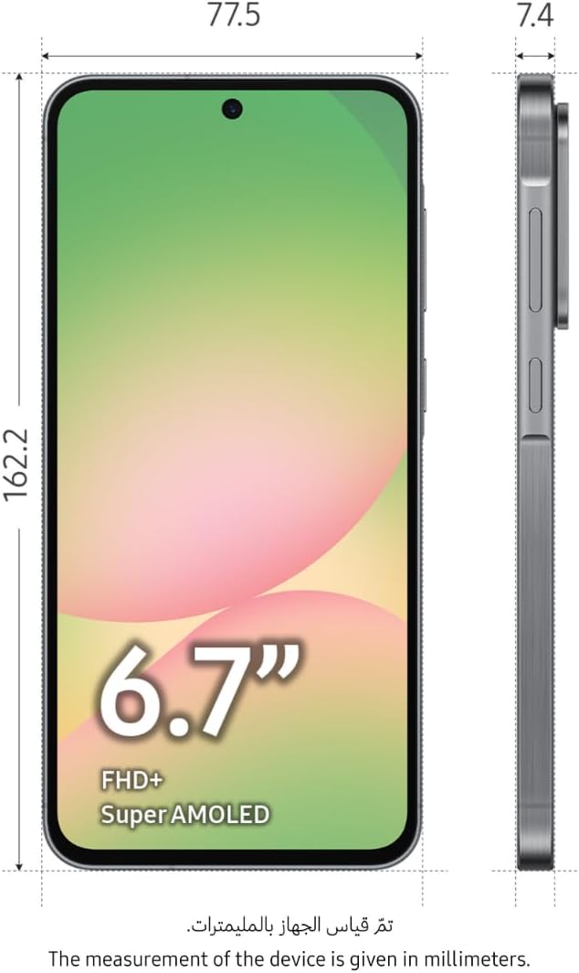 Samsung Galaxy A56 5G, Android Smartphone, 256GB Storage, 12GB RAM, Awesome Graphite, 6x OS Upgrades, Large Display, Long Battery Life (UAE Version)