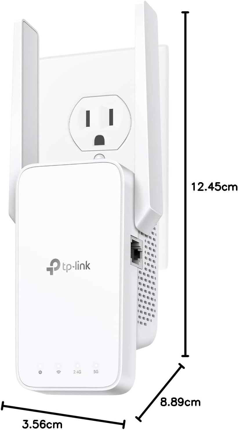 TP-Link AC1200 WiFi Extender, 2024 Wirecutter Best WiFi Extender, 1.2Gbps home signal booster, Dual Band 5GHz/2.4GHz, Covers Up to 1500 Sq.ft and 30 Devices,support Onemesh, One Ethernet Port (RE315)