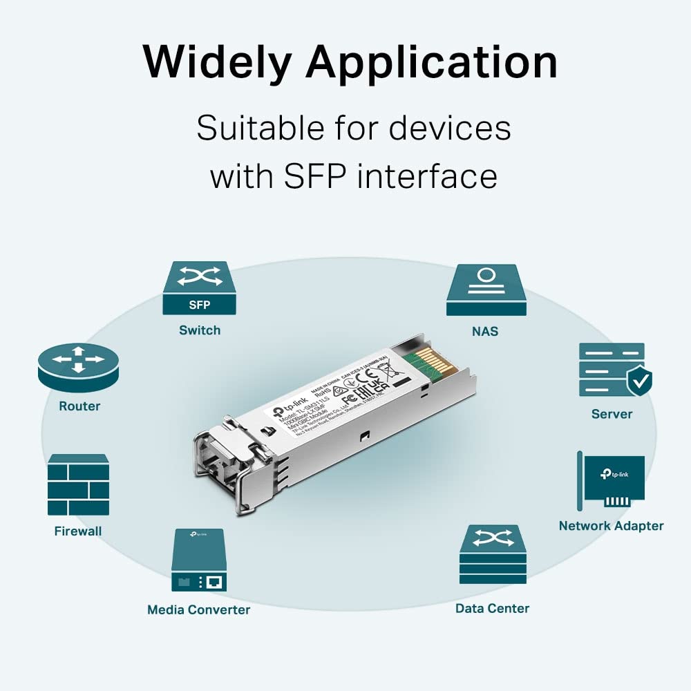TP-Link MiniGBIC Module, IEEE 802.3z, CSMA/CD, TCP/IP, 1310nm Wave Length, 3.3V Power Supply, 9/125 um Single-mode (SM311LS)