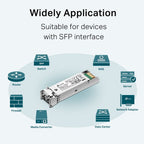 TP-Link MiniGBIC Module, IEEE 802.3z, CSMA/CD, TCP/IP, 1310nm Wave Length, 3.3V Power Supply, 9/125 um Single-mode (SM311LS)