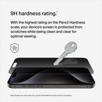 Belkin ScreenForce TemperedGlass Treated Privacy Screen Protector for iPhone 15 Pro Max - Slim & Scratch-Resistant - Includes Easy Align Tray for Bubble Free Application