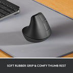 Logitech Lift Vertical Wireless Mouse — Graphite