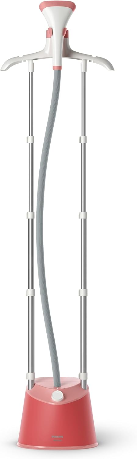Philips Stand Steamer 1800W, 36g/min Continuous Steam, Ready in 45 Seconds — Soft Red