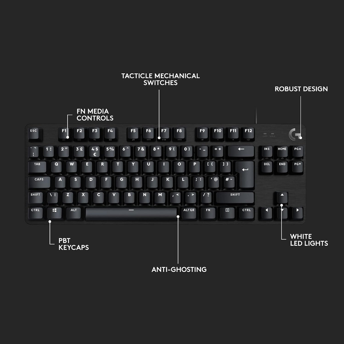 Logitech G413 TKL SE Gaming Keyboard — Black