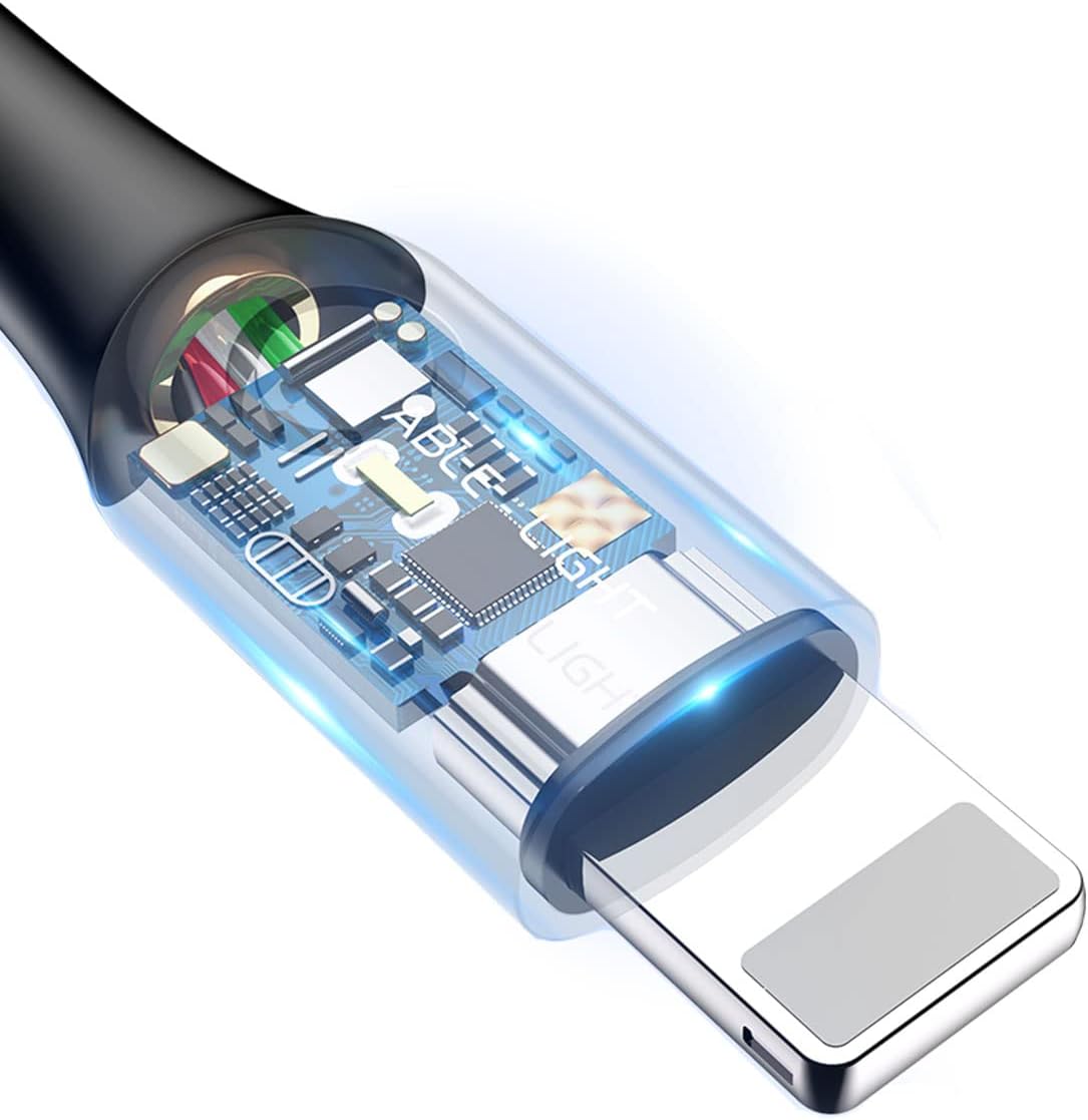 Baseus PD 2.4A Lightning Cable, Fast Charging, Data Transfer, Light Intelligent Power-off, LED indicator Charging Cable — Blue