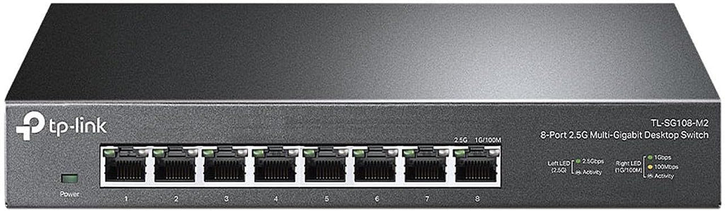 TP-Link TL-SG108-M2 | 8 Port Multi-Gigabit Unmanaged Network Switch, Ethernet Splitter | 2.5G Bandwidth | Plug & Play | Desktop/Wall-Mount | Fanless Metal Design