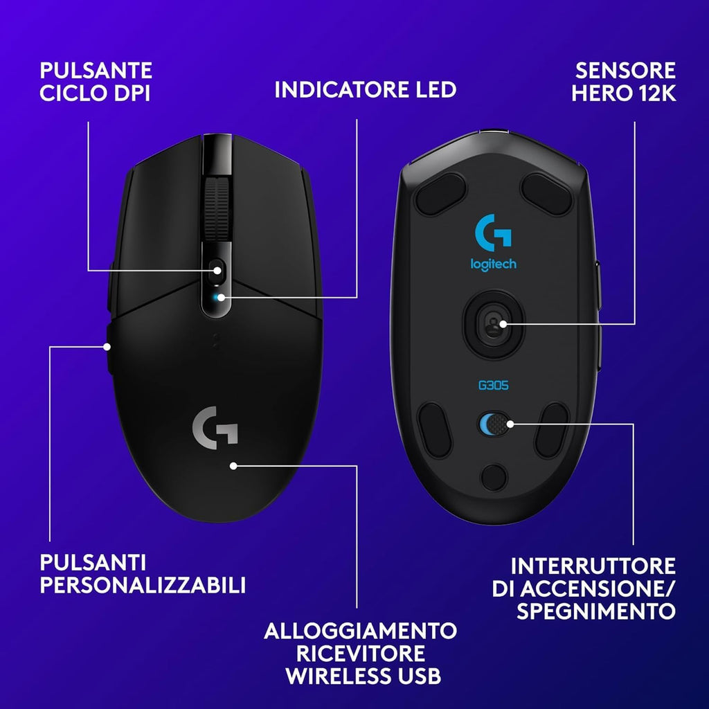 Logitech G305 Wireless Gaming Mouse — Black
