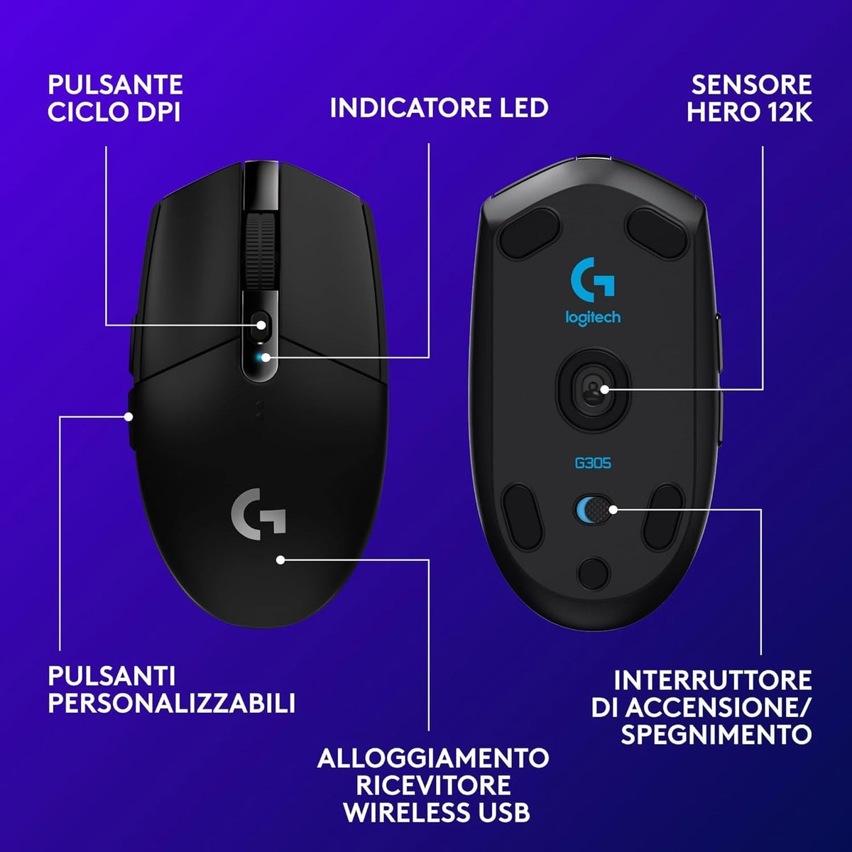 Logitech G305 Wireless Gaming Mouse — Black