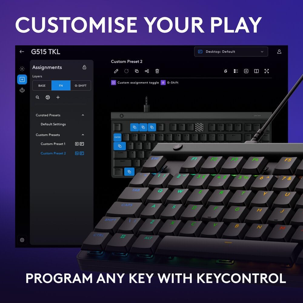 Logitech G515 TKL Wired Gaming Keyboard — Black