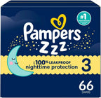 Pampers Diapers Size 3, 66 Count - Swaddlers Overnights Disposable Baby Diapers, Super Pack (Packaging May Vary)