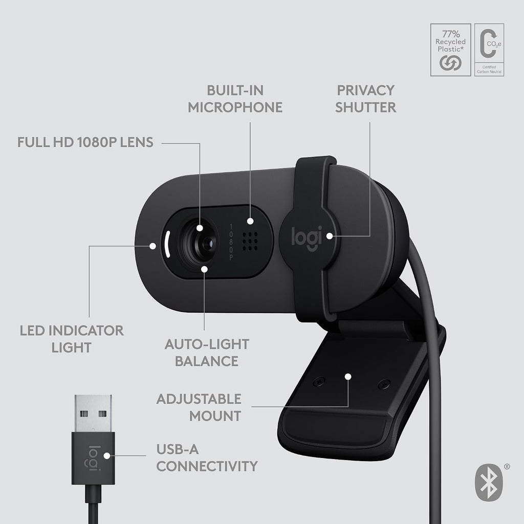 Logitech BRIO 105 Webcam — Graphite