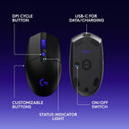 Logitech G305 X SUPERLIGHT Gaming Mouse — Black