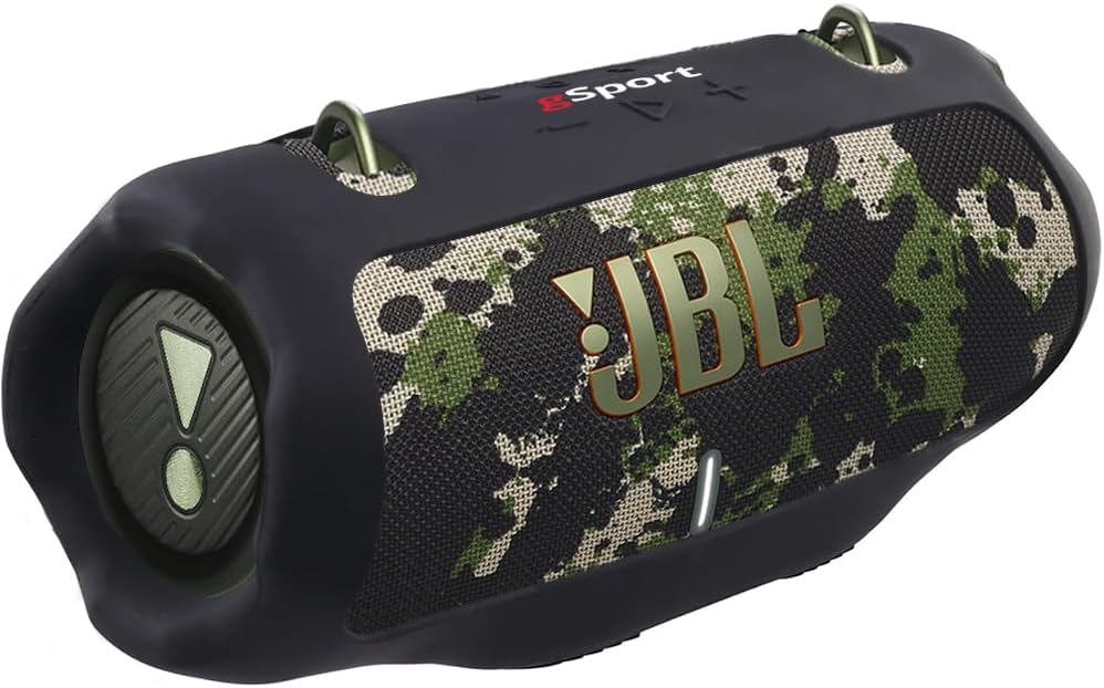 JBL Xtreme 4 with Shoulder Strap and gSport Silicone Sleeve — Camo