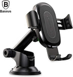Baseus Sucker Gravity Car Mount Phone Holder Wireless Charger, USB — Red