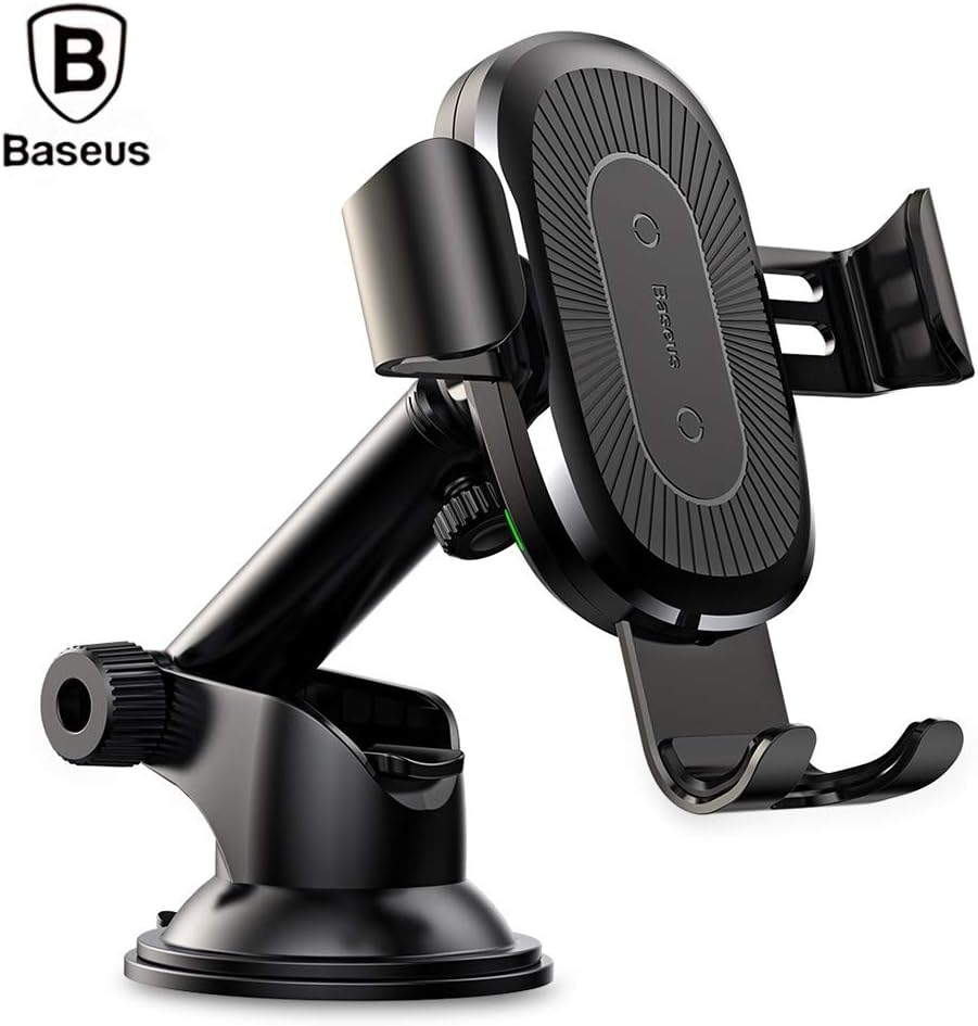 Baseus Sucker Gravity Car Mount Phone Holder Wireless Charger, USB — Red
