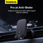 Baseus UltraControl Mega Series Car Phone Holder for Air Vent, Adaptive Clamp Arms, Secure Placement, Upgraded Tail Hook Car Phone Mount — Black