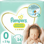 Pampers - Premium Protection Size 0, Diapers for Babies <3kg - 24 Pieces