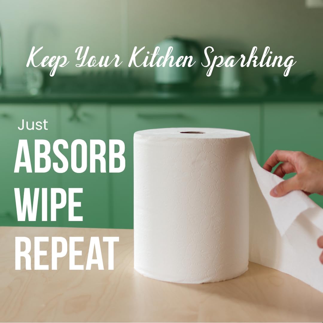 Nice Touch 2 Ply Kitchen Paper Towels, 6 Maxi Rolls with 600 Sheets Each 500g, Diamond Embossed Sheets with High Absorbency & Ultra Soft Texture — additional view 6