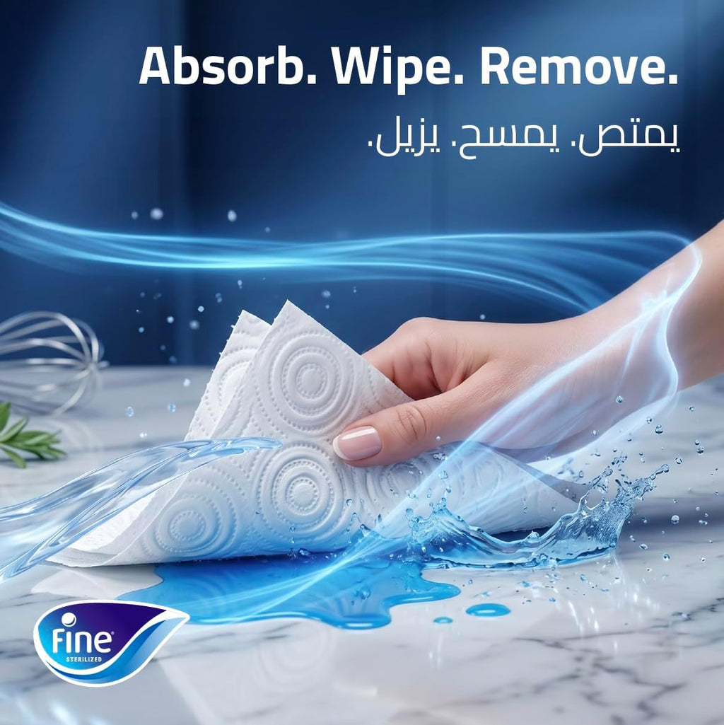 Fine Kitchen Super Towel Pro, 6 Rolls 60 Sheets x 3 Ply Paper Tissue. Packaging may vary — additional view 3