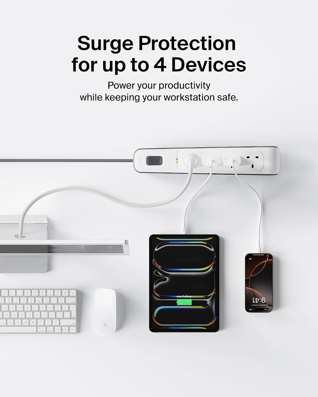 Belkin 4 Way 2 Meter Surge Protection Strip