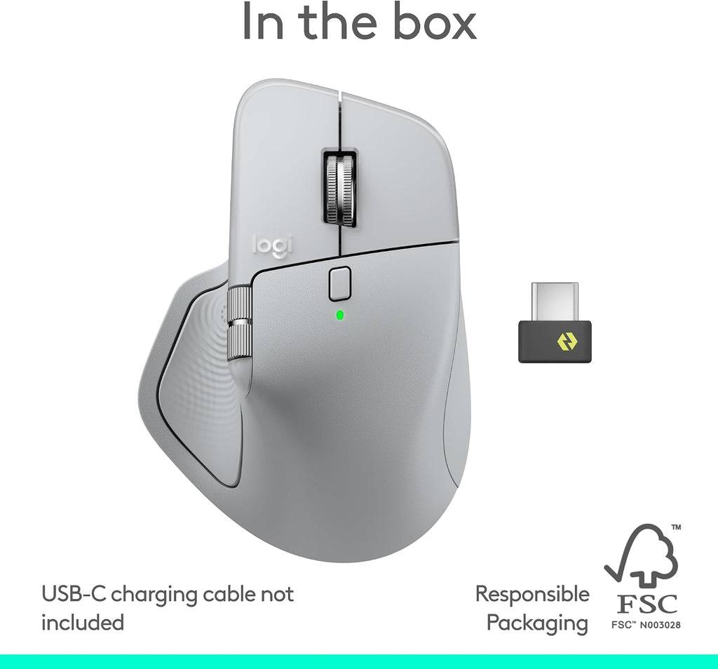Logitech MX Master 4 Wireless Mouse — Pale Grey