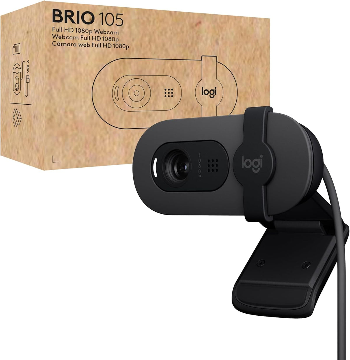 Logitech BRIO 105 Webcam — Graphite