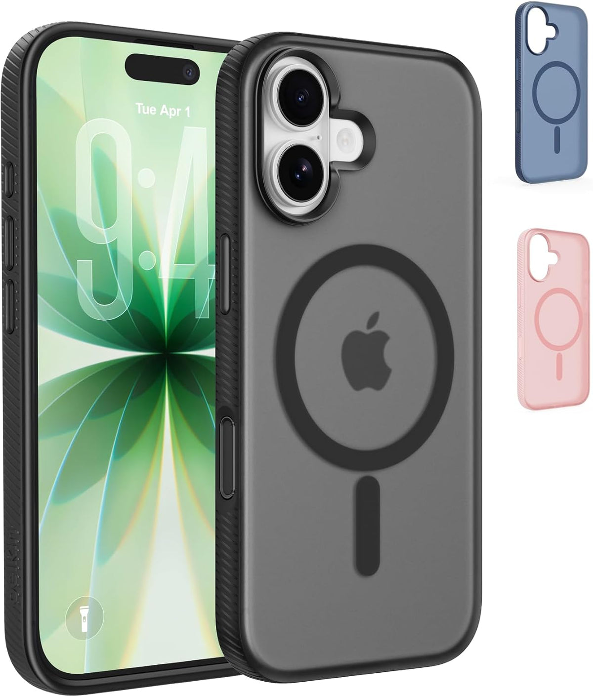 Belkin SheerForce Grip MagSafe Compatible iPhone 17 Case with Slim Design & Anti-Slip Side Lines - Magnetic, Transparent, & Shockproof Protective iPhone Case - Black