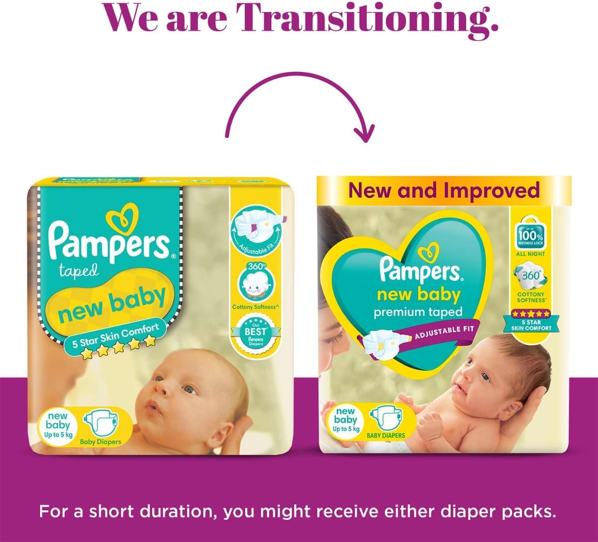 Pampers Active Baby New Born Diapers (72 Count)