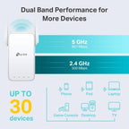 TP-Link AC1200 WiFi Extender, 2024 Wirecutter Best WiFi Extender, 1.2Gbps home signal booster, Dual Band 5GHz/2.4GHz, Covers Up to 1500 Sq.ft and 30 Devices,support Onemesh, One Ethernet Port (RE315)