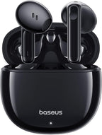 Baseus Bowie E13 TWS Earbuds Bluetooth 5.3 Wireless Earphones, 30H Playtime, 12mm Drivers, 0.06s Low Latency, Fast Charging, App Control, Custom EQ, Touch Controls — Black