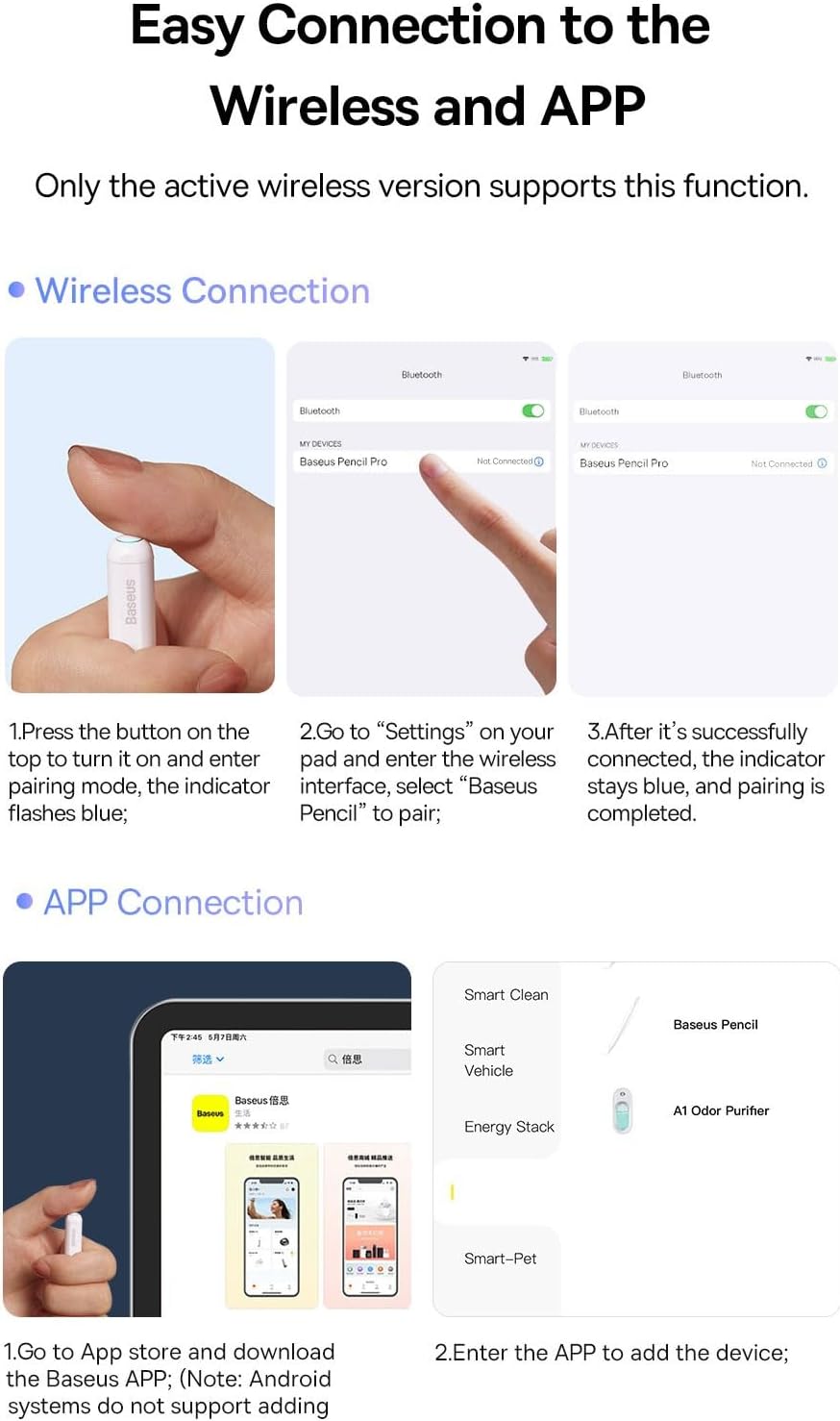 Baseus Smooth Writing Wireless-Charging Stylus for iPad — Purple