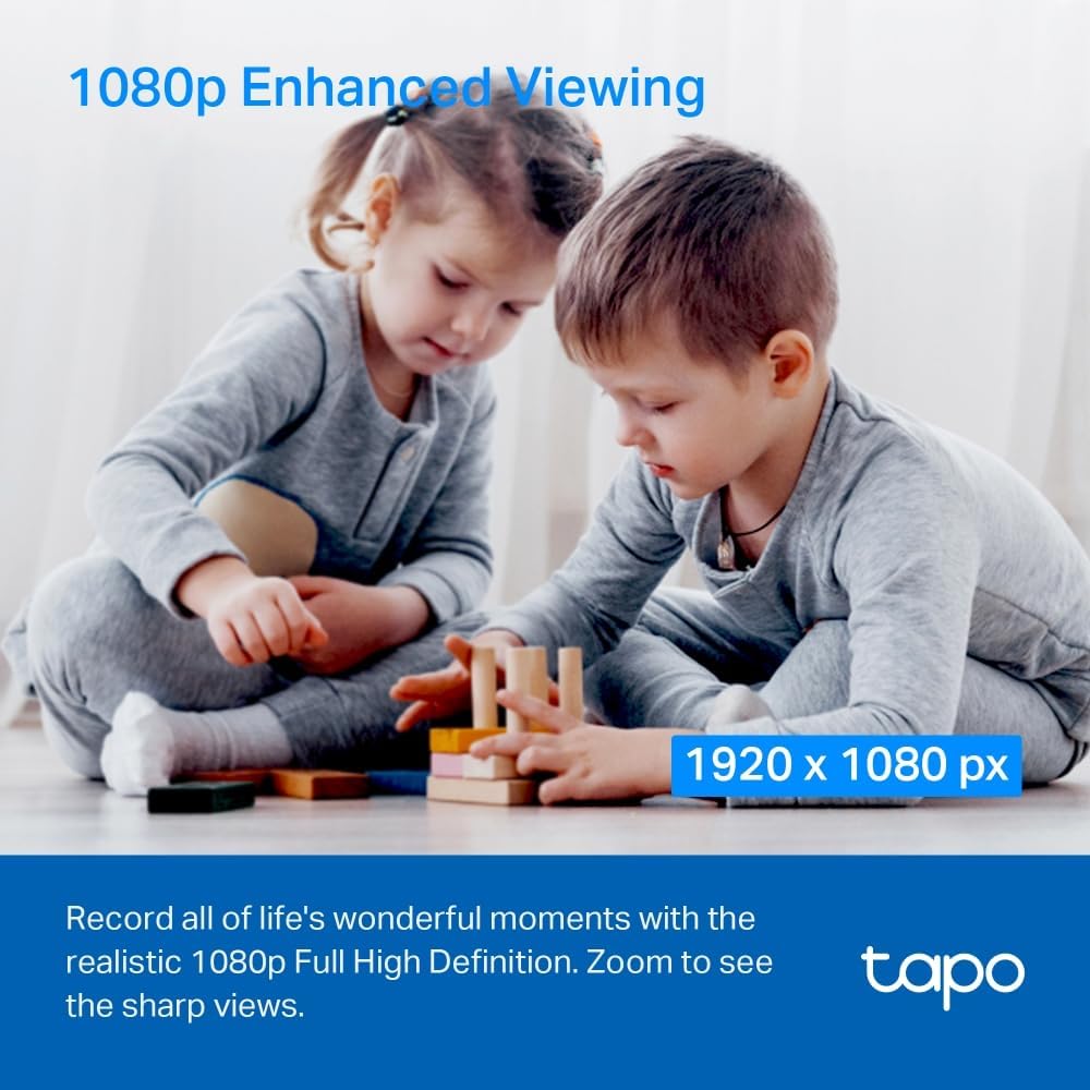 TP-Link Tapo Pan/Tilt Smart Security Camera, Indoor CCTV, 360 Rotational Views, Works with Alexa&Google Home, No Hub Required, 1080p, 2-Way Audio, Night Vision, SD Storage, Device Sharing (TC70)