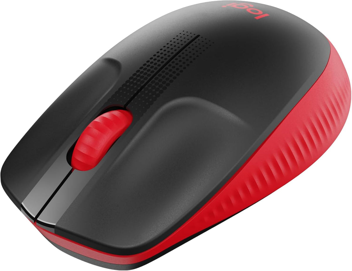 Logitech M190 Wireless Mouse — Black/Red