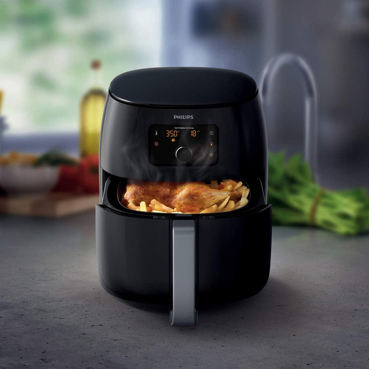 Philips Premium Airfryer XXL with Fat Removal Technology, 3lb/7qt, Black, HD9650/96 — Black
