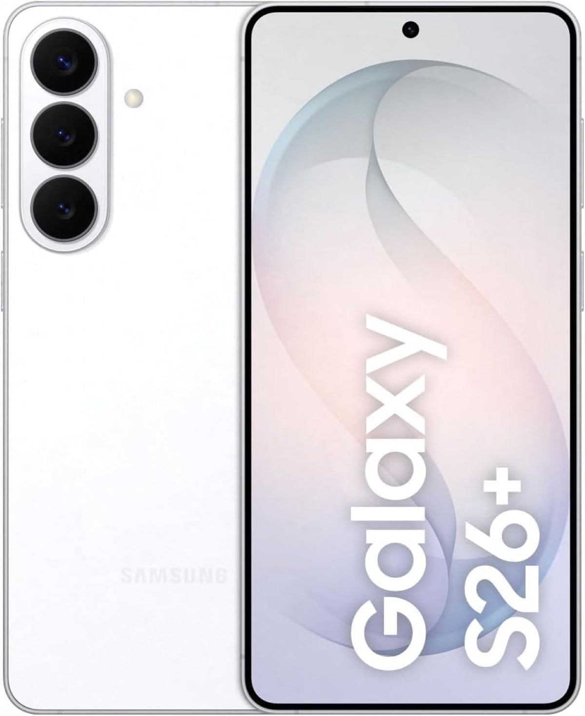 Samsung Galaxy S26+ White, 256GB Storage, AI Phone, 12GB RAM, Customized AP, Built-in Privacy Display, Photo Assist, 200MP Camera, 5000mAh Battery, UAE Version, 1 Year Warranty