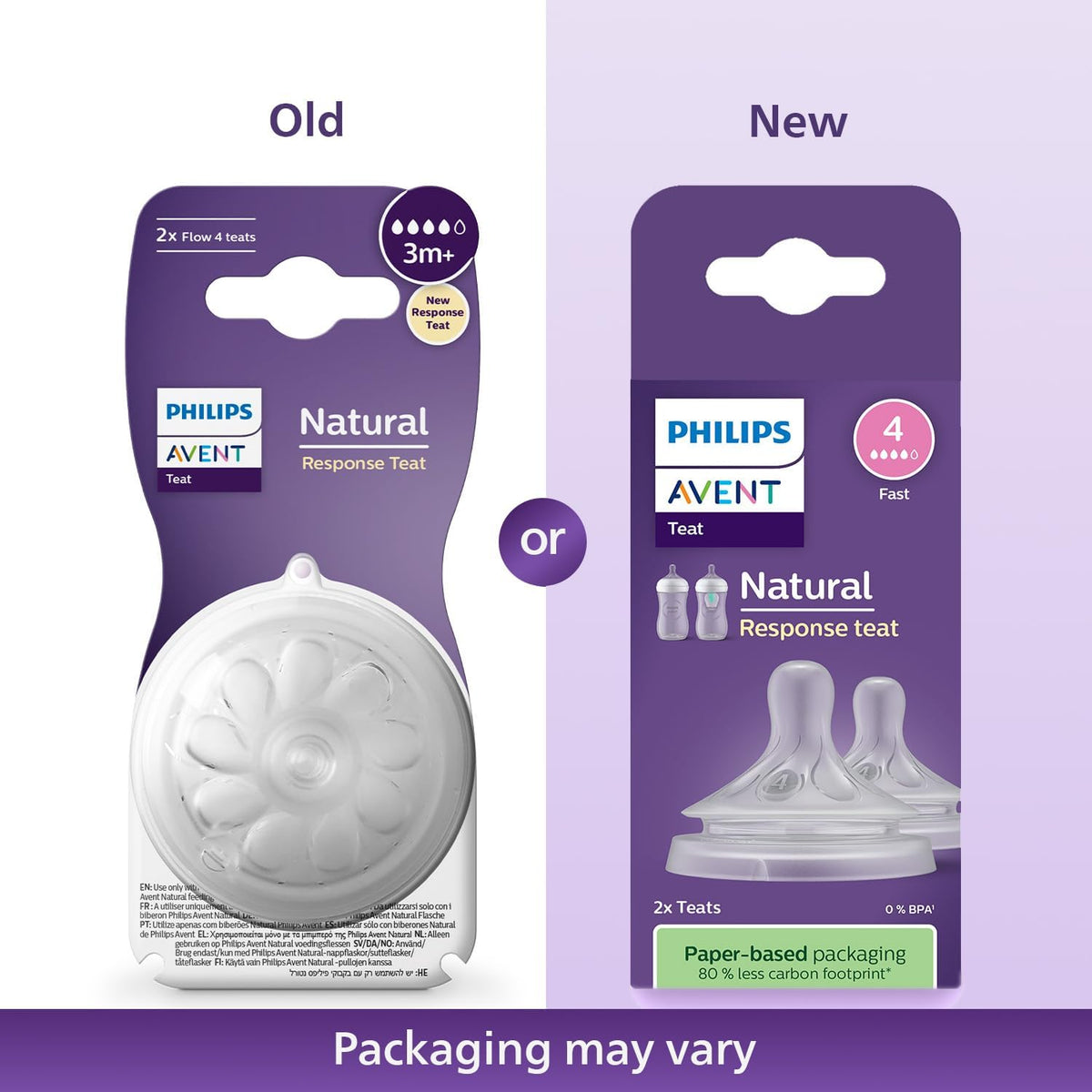 Philips Avent SCY964/02 Natural Response Teats, 3m+ Twin Pack