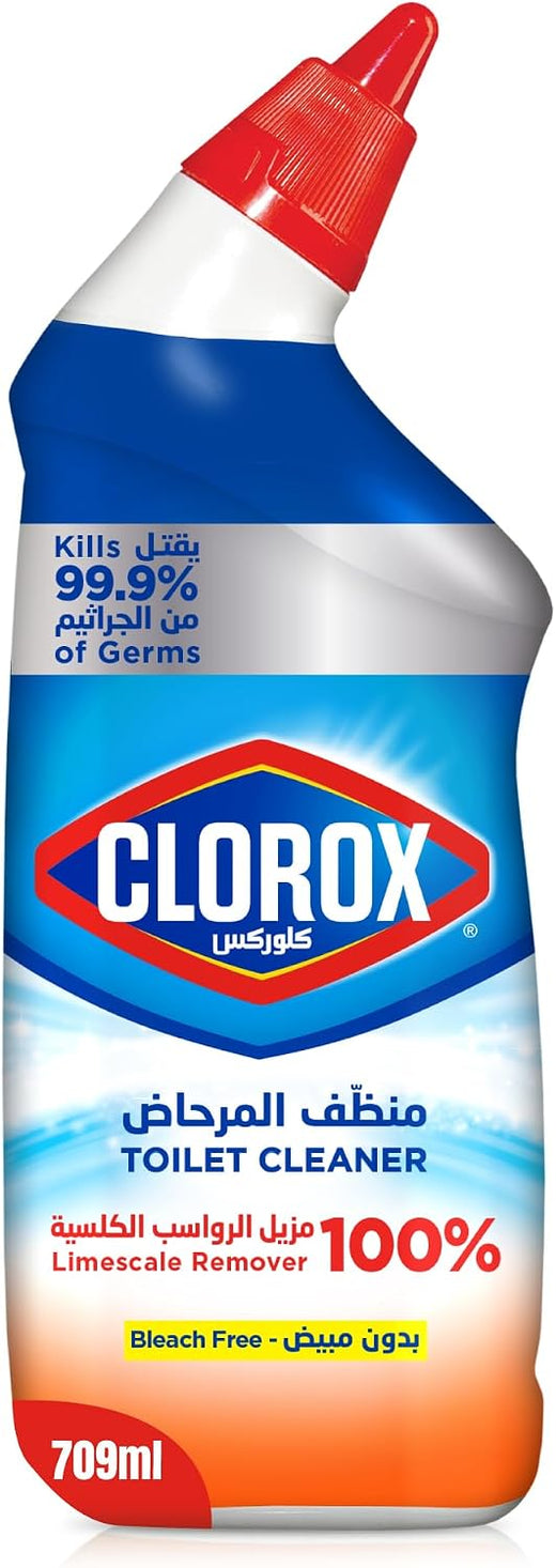 Clorox Toilet Cleaner Limescale Remover, 709ml, Kills 99.9% of Germs and Removes Rust and Mineral Stains, Bleach-Free