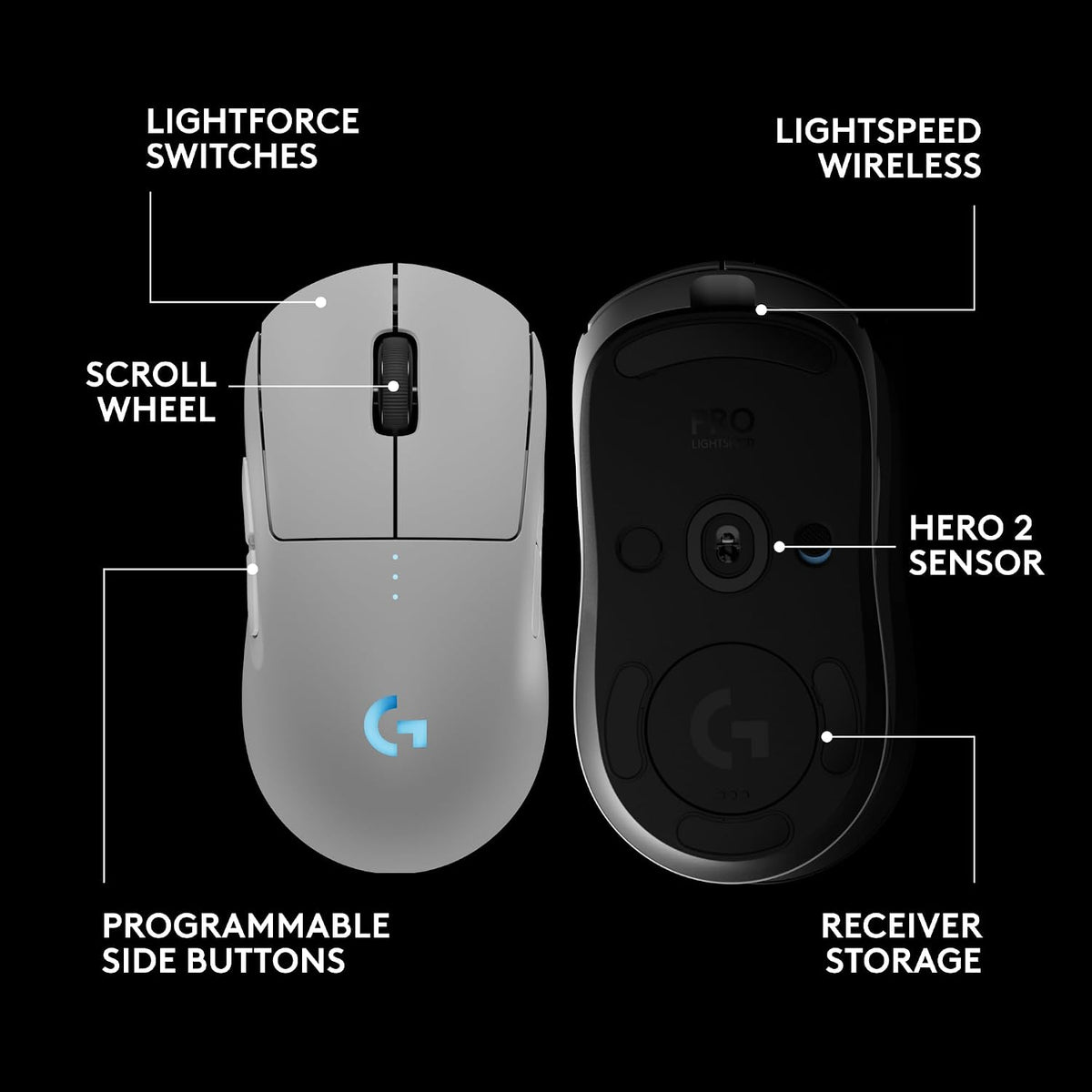 Logitech G PRO 2 LIGHTSPEED Gaming Mouse — White