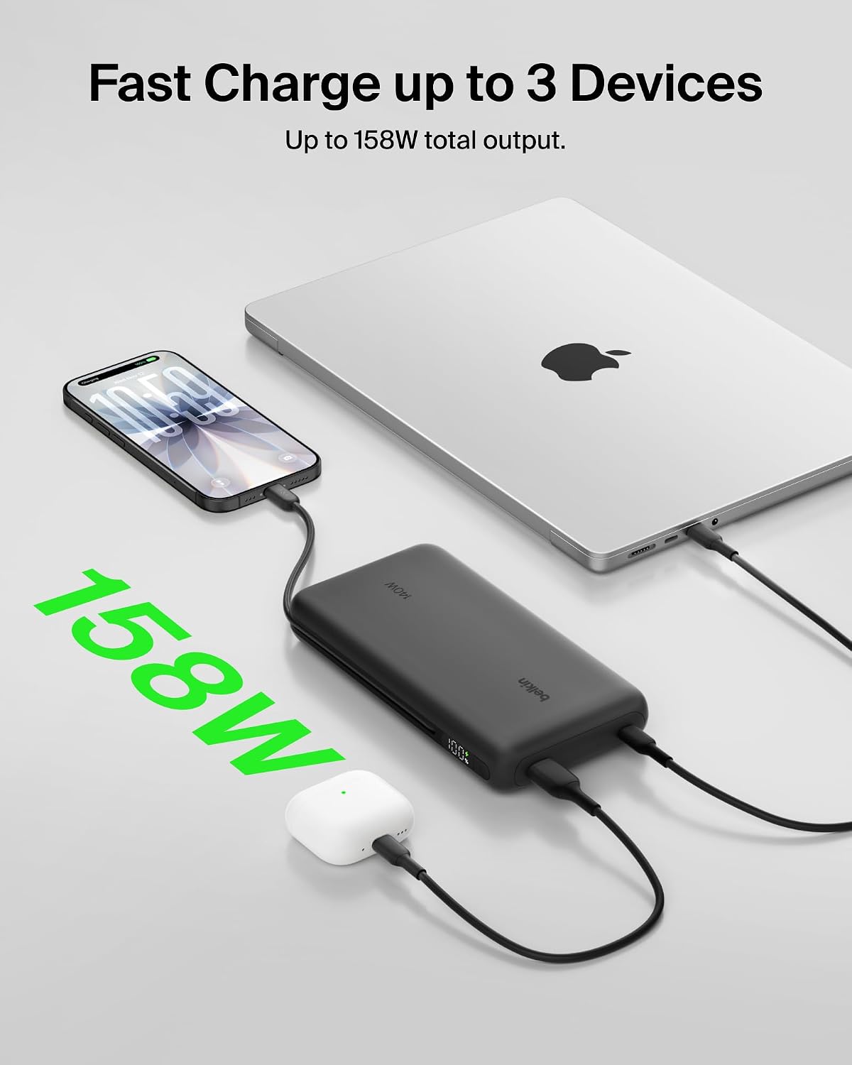 Belkin UltraCharge Pro 25000mAh 158W Power Bank Fast Charging for Laptop